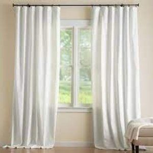 Pottery Barn Cameron Cotton Drape (White), 50 x 108 inches - pole top